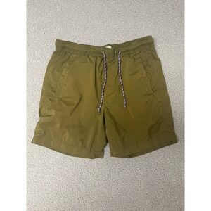 Alex Mill Shorts Medium Olive Green Mesh Lined Performance Hybrid Trunks